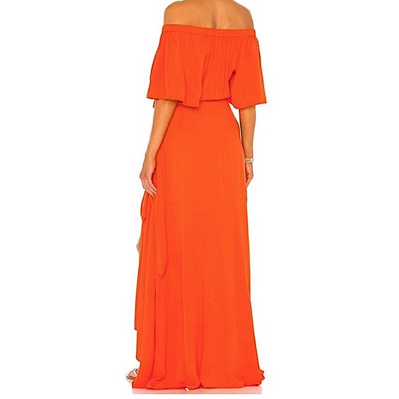 LSPACE PANAMA MAXI  DRESS FLOWY OFF SHOULDER OR ON IN POPPY SIZE LARGE NWT - Picture 3 of 10